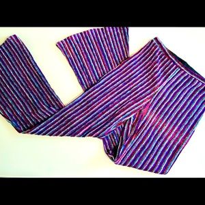 Glitter high waist bell bottom flare leg pants